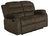 Coaster Rodman Pillow Top Arm Motion Loveseat Olive Brown Model 601882
